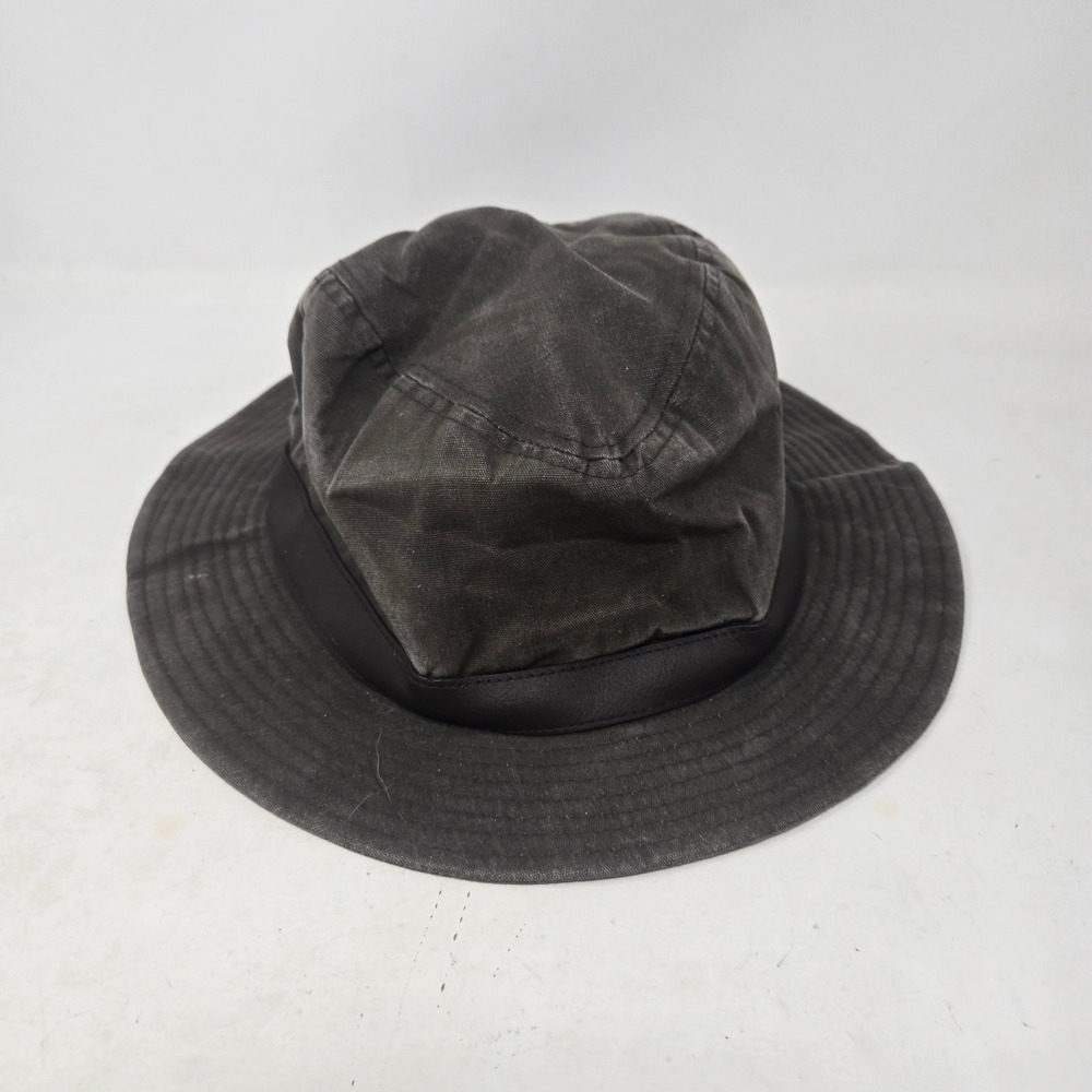 Eddie Bauer Mens Washed Cotton Canvas Bucket Hat Gray S/M Fishing Sun Hiking